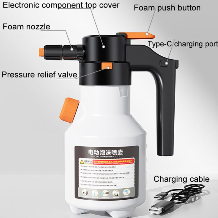2L Car Wash Electric Foam Sprayer Rechargeable Pressurized PA Pot Electric Booster Sprayer