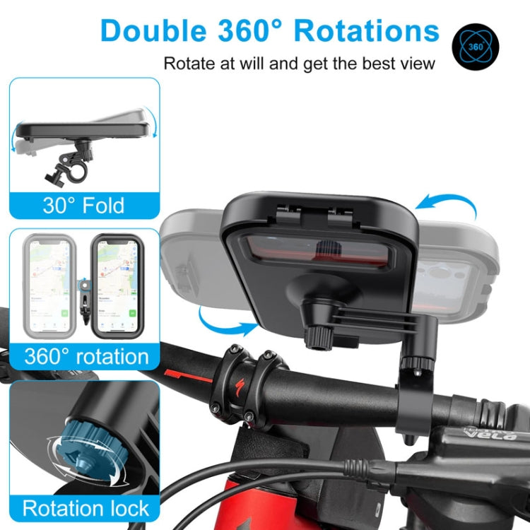 Waterproof Bicycle Cell Phone Holder 360 Rotating Riding Navigation Holder