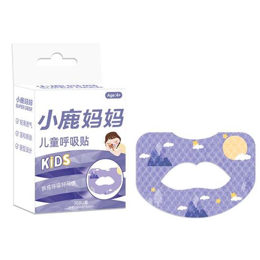 30pcs /Box Fawnmum Mouth Breathing Patch Night Stop Snoring Patch Anti-Snoring Closed Mouth Patch, Children Purple, Children Blue, Adult Pink, Adult Blue