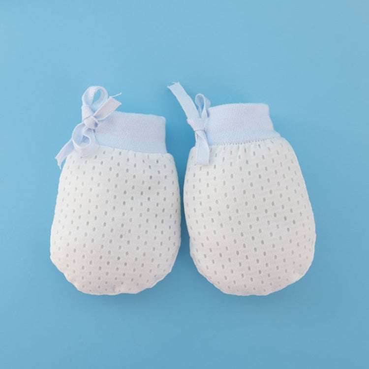 Newborn Baby Anti-Scratching Mesh Mittens Summer Breathable Elastic Lacing Adjustable Gloves