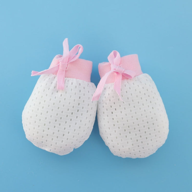 Newborn Baby Anti-Scratching Mesh Mittens Summer Breathable Elastic Lacing Adjustable Gloves