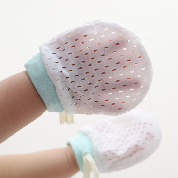 Newborn Baby Anti-Scratching Mesh Mittens Summer Breathable Elastic Lacing Adjustable Gloves