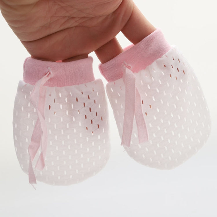 Newborn Baby Anti-Scratching Mesh Mittens Summer Breathable Elastic Lacing Adjustable Gloves