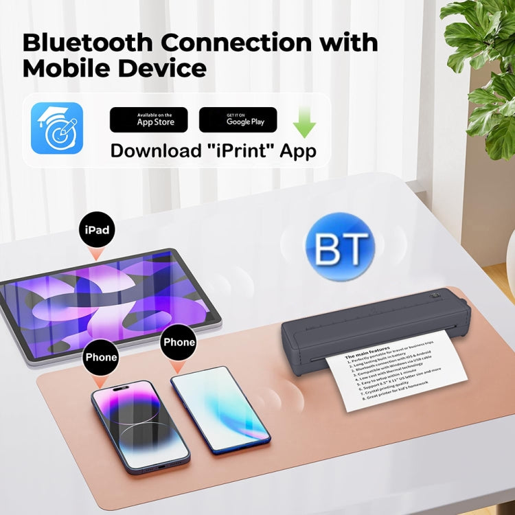 A4-XZ 203DPI A4 Home Portable Smart Wireless Inkless Thermal Printer