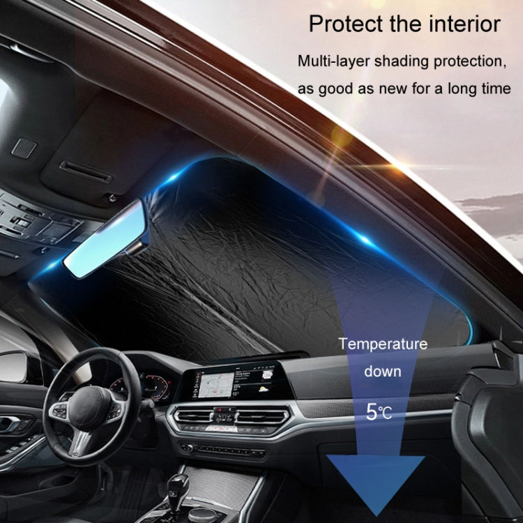 Car Sunshade Summer Front Windshield Sunscreen Heat Insulation Folding Car Sunshade Curtain