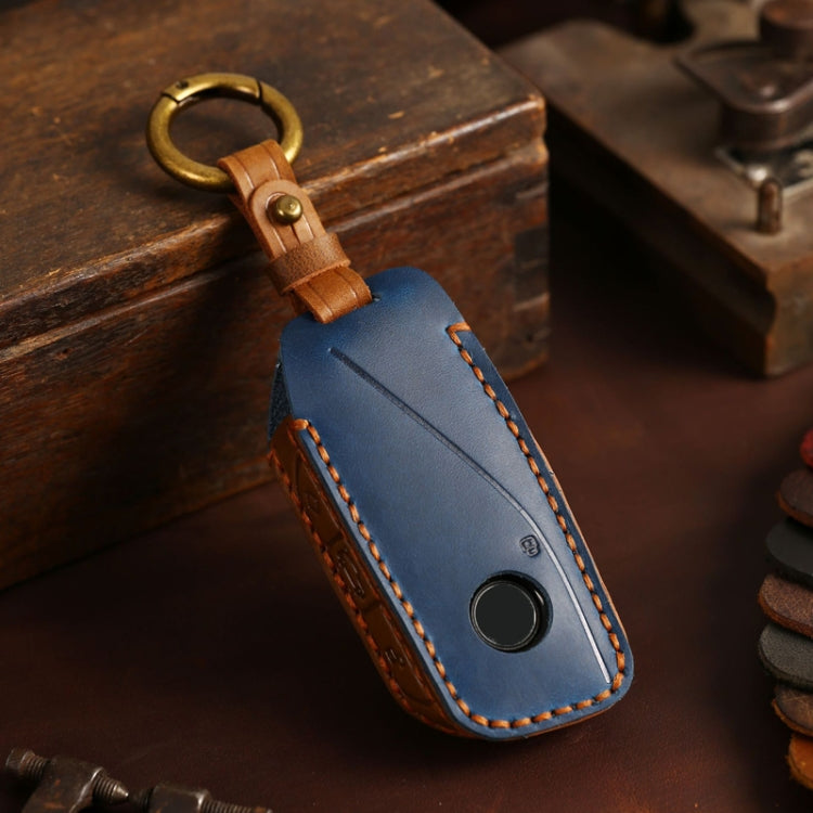 For 2024 BMW X7 Hallmo Cowhide Car Key Protection Cover