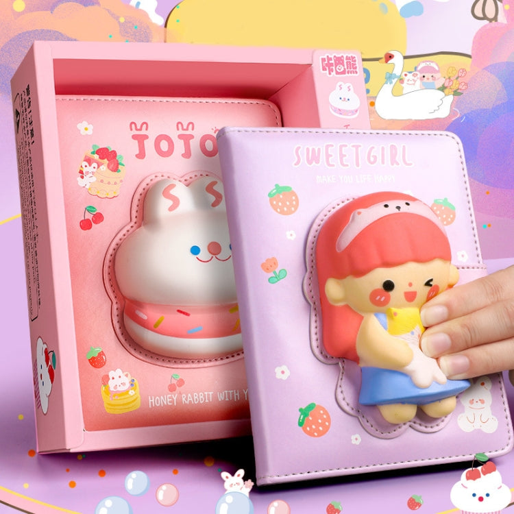Kabaxiong A5 Size 3D Squishy Destress Cute Notebook Diary 100 Inner Pages
