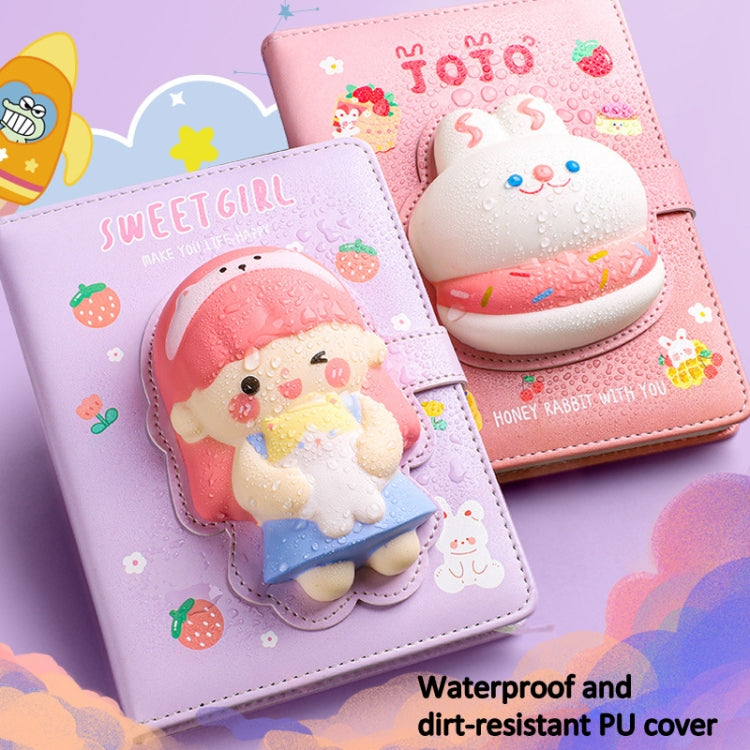 Kabaxiong A5 Size 3D Squishy Destress Cute Notebook Diary 100 Inner Pages
