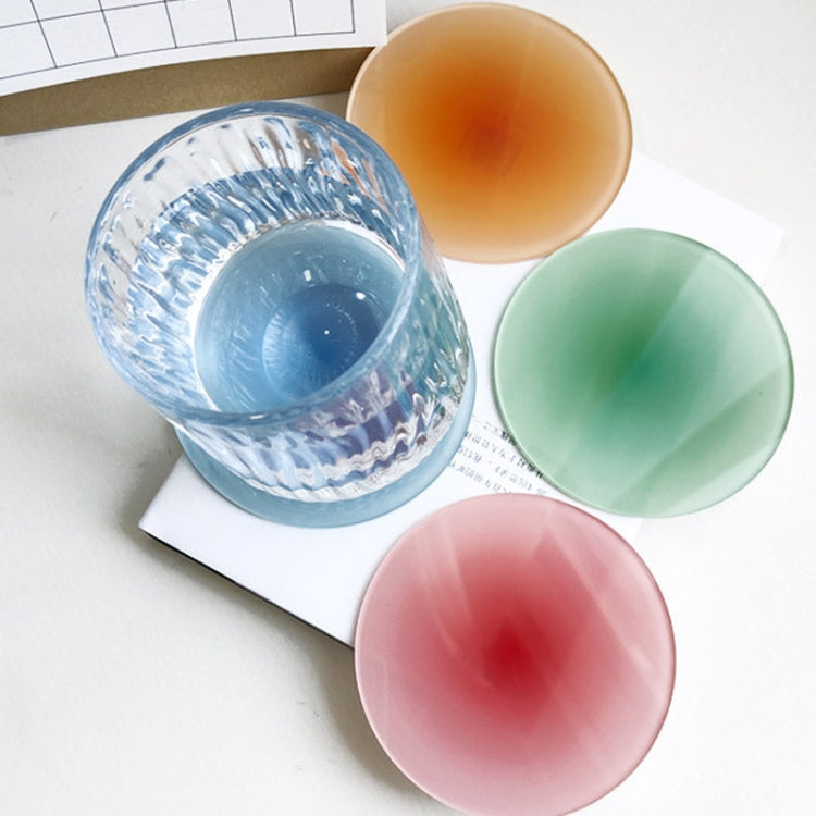 9.5cm Colorful Gradient Acrylic Coaster Thickened Heat Resistant Translucent Sunset Cup Pad