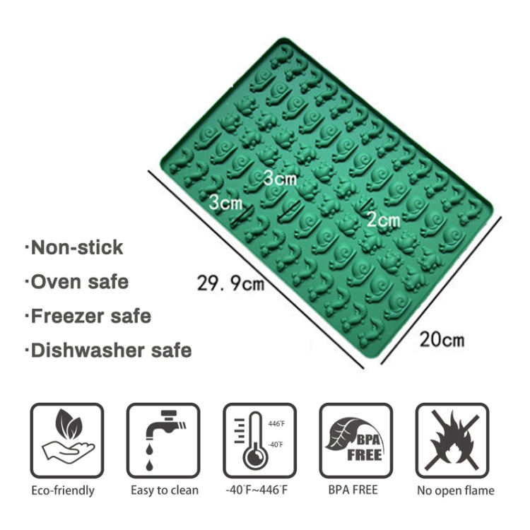 70-Cavity Mini Frog Snail Gecko Silicone Molds For Making Pet Treats, Fondant, Cake, Chocolate, Candy, and Cookies