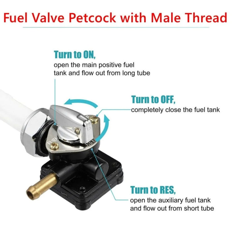 For Harley FLST FXST FLT 1995-2001 61338-94D 22mm Fuel Valve Petcock With Male Thread