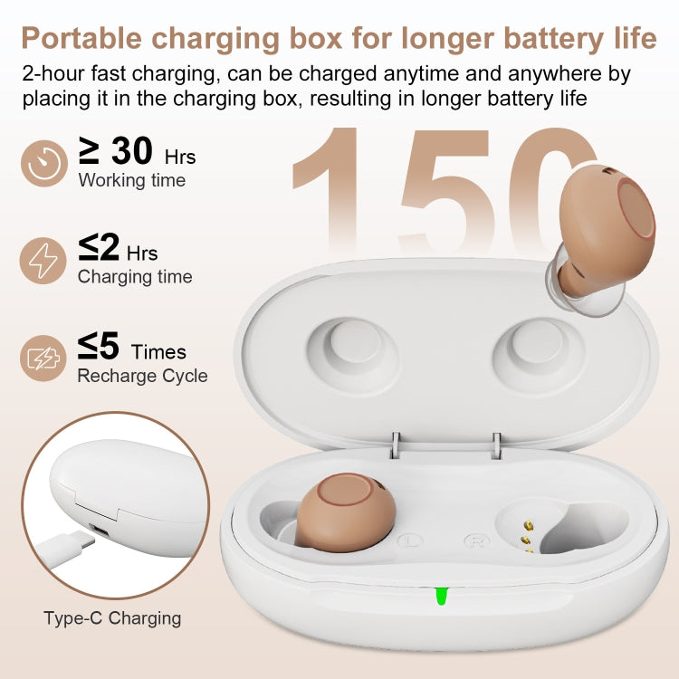 Z-26D1 Digital DSP In-ear TWS Invisible Hearing Aid Rechargeable Touch Control Sound Amplifier, Z-26D1 Skin Color, Z-26D1 Black