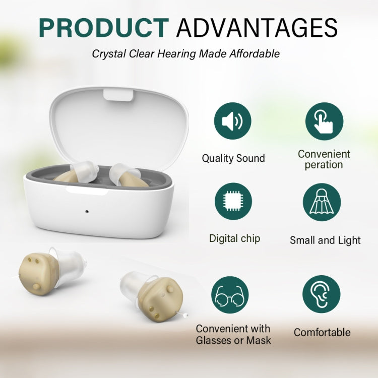 Z-68 In-ear TWS Invisible Hearing Aid Digital Sound Amplifier with Charging Box