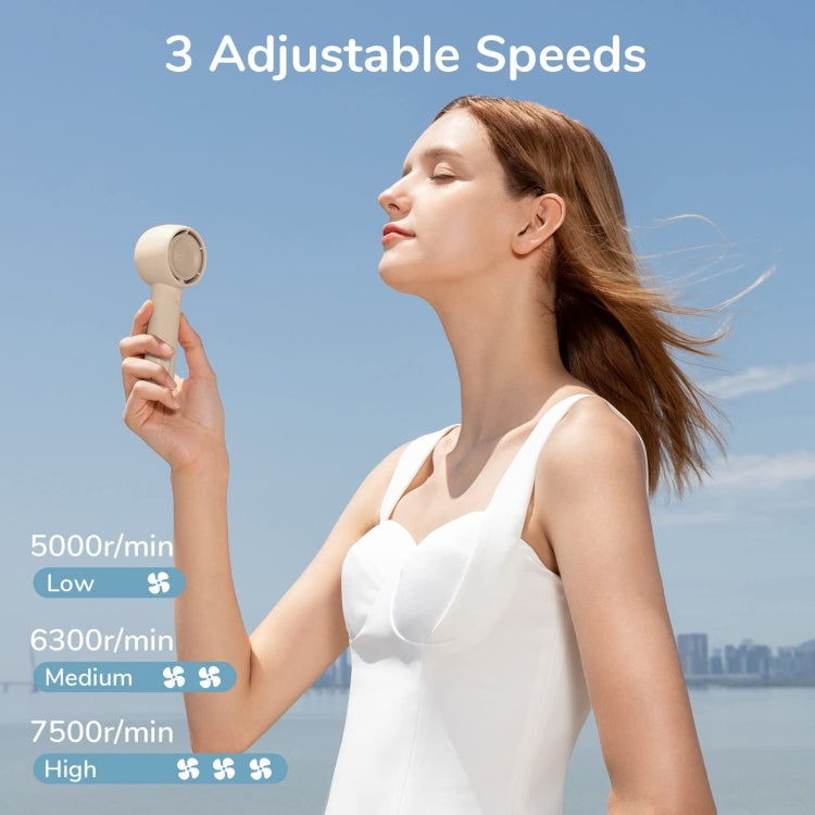 JisuLife FA42 Handheld Portable Small Rechargeable Turbo Fan, White 2000mAh, White 4500mAh