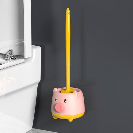 Cute Cartoon Toilet Brush Bathroom Cornerless Wall Mounted With Base Cleaning Brush