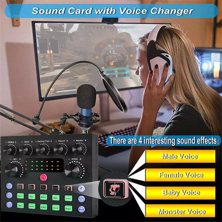 V8S Audio Mixer Live Voice Changer External Sound Card