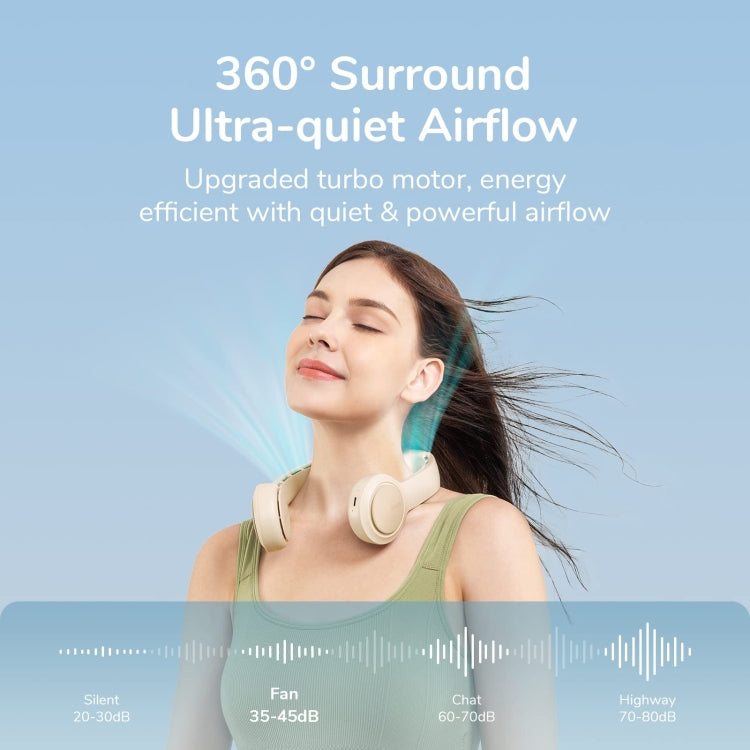 JisuLife FA31 USB Rechargeable Hanging Neck Mini Fan Bladeless Cooling Outdoor High Wind Power Electric Fan