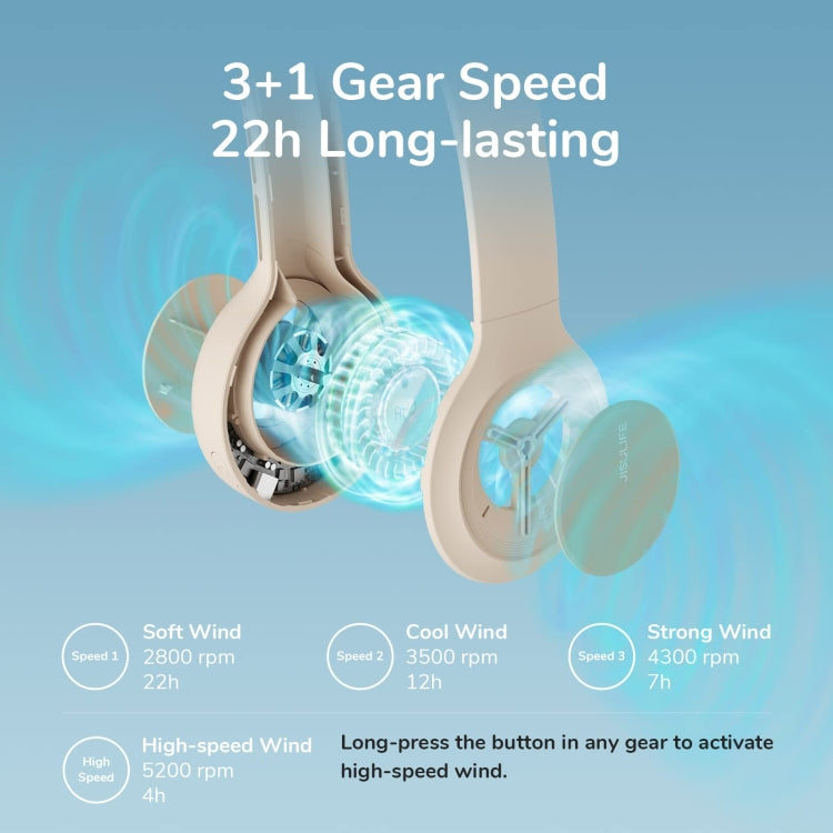 JisuLife FA31 USB Rechargeable Hanging Neck Mini Fan Bladeless Cooling Outdoor High Wind Power Electric Fan