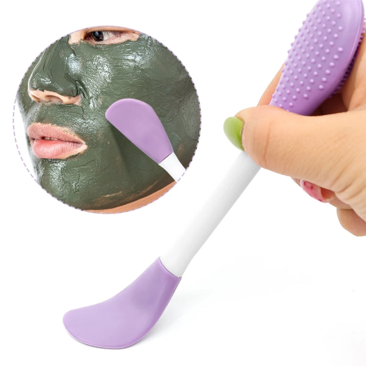2pcs Dual Head Silicone Face Mask Brush Face Cleansing Massage Brush Mud Mask Applicator