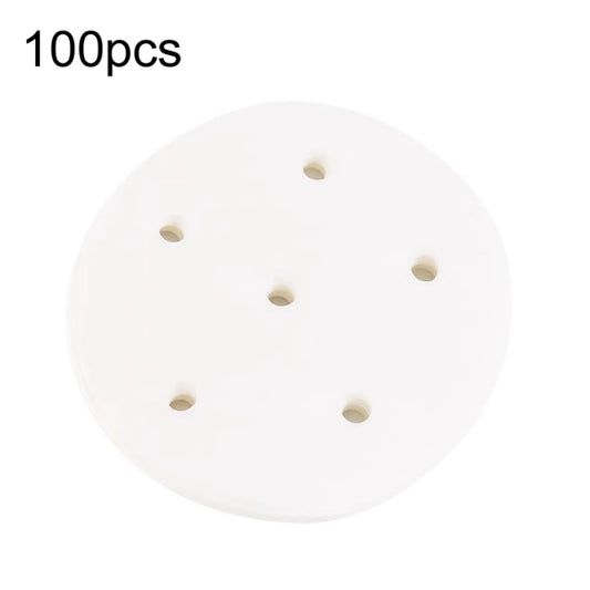 100pcs Food Grade Disposable Round Non-stick Steamer Paper Perforated Buns Steamer Pads