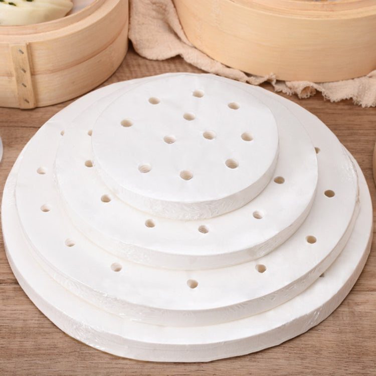 100pcs Food Grade Disposable Round Non-stick Steamer Paper Perforated Buns Steamer Pads