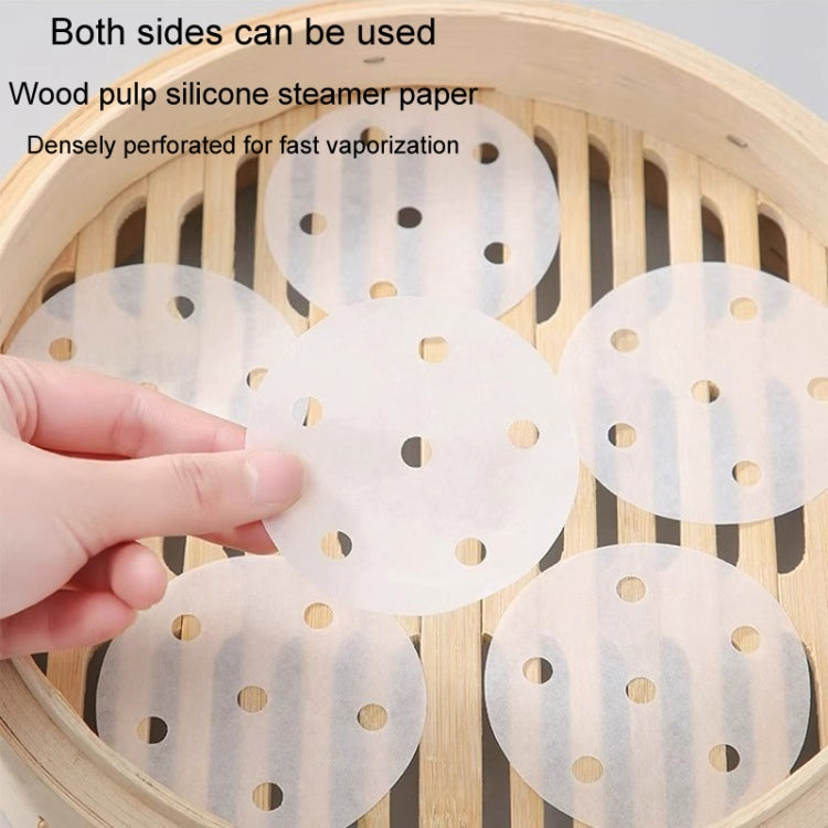 100pcs Food Grade Disposable Round Non-stick Steamer Paper Perforated Buns Steamer Pads