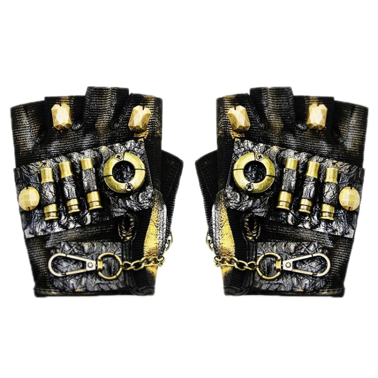 Punk Biker Half Finger Gloves Halloween Accessories