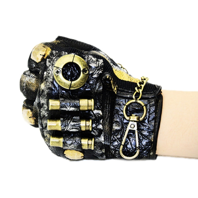 Punk Biker Half Finger Gloves Halloween Accessories
