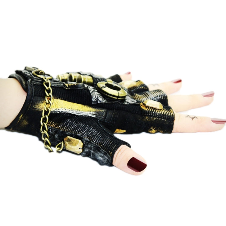 Punk Biker Half Finger Gloves Halloween Accessories