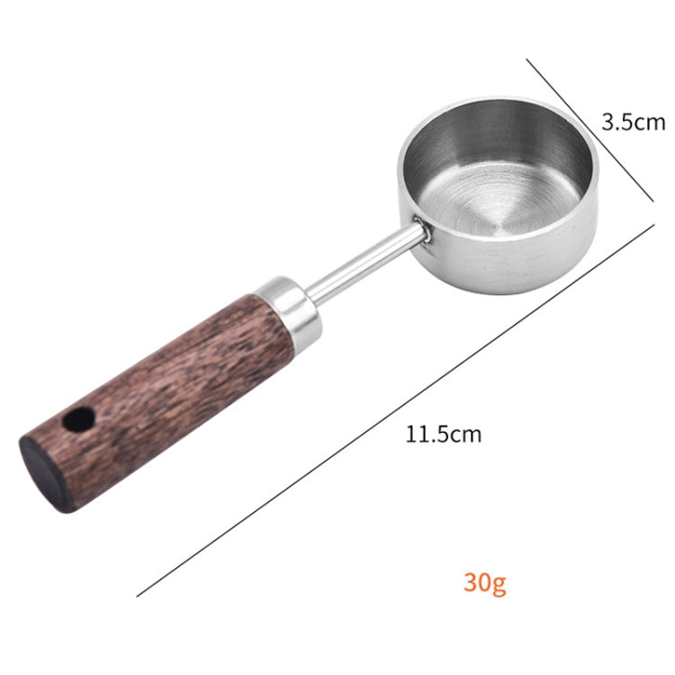 15ml Wooden Handle Stainless Steel Measuring Spoon Coffee Powder Milk Powder Spoon
