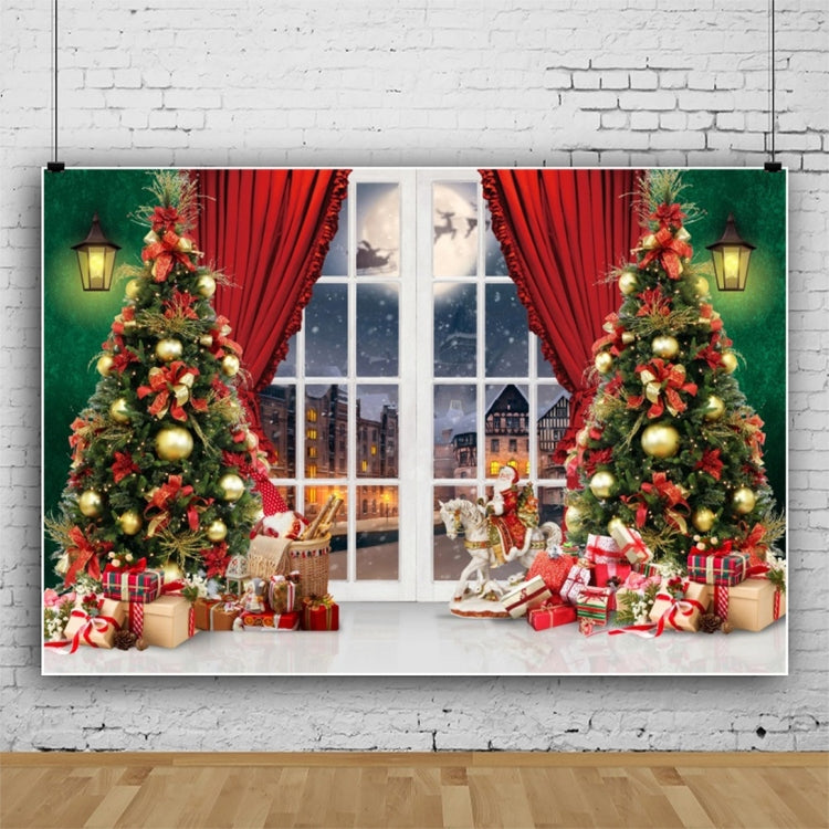 120x80cm Christmas Wreath Snow Scene Photography Background Curtain