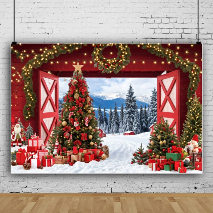 120x80cm Christmas Wreath Snow Scene Photography Background Curtain
