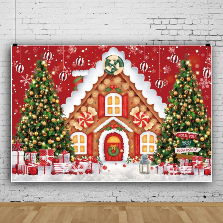 120x80cm Christmas Wreath Snow Scene Photography Background Curtain