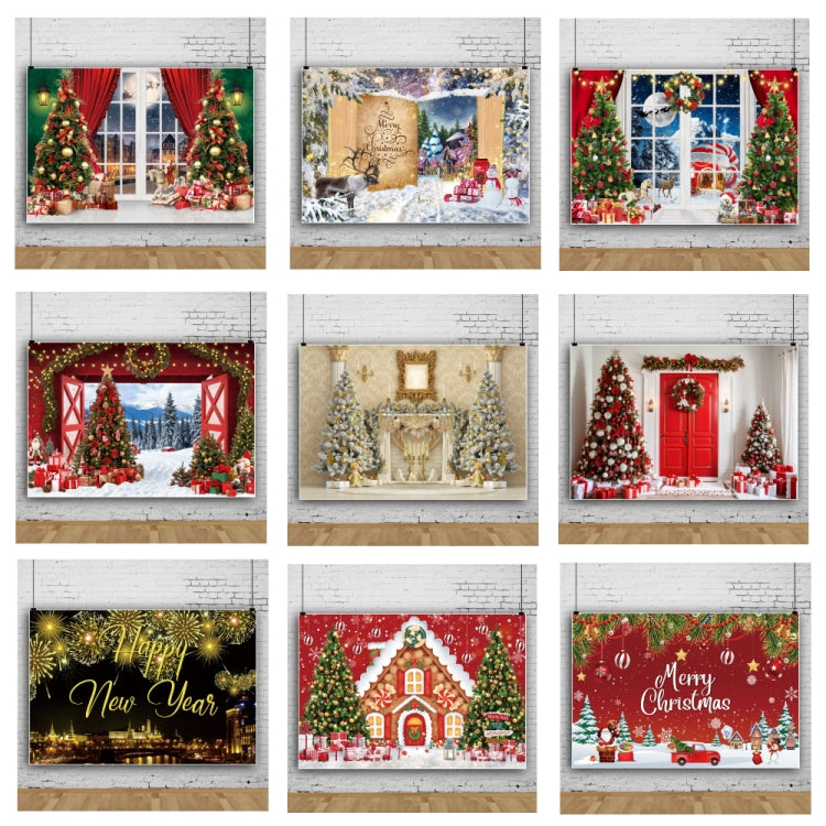 120x80cm Christmas Wreath Snow Scene Photography Background Curtain