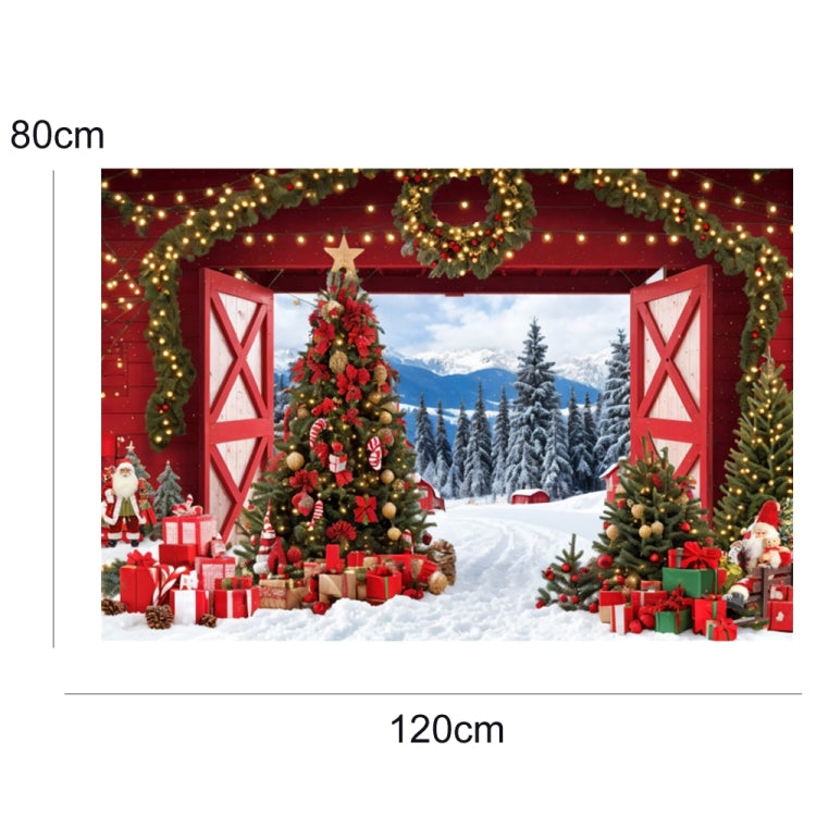 120x80cm Christmas Wreath Snow Scene Photography Background Curtain