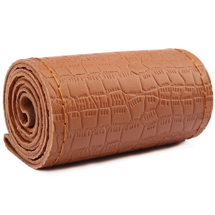 Four-season Embossed Cowhide Hand-sewn Steering Wheel Cover