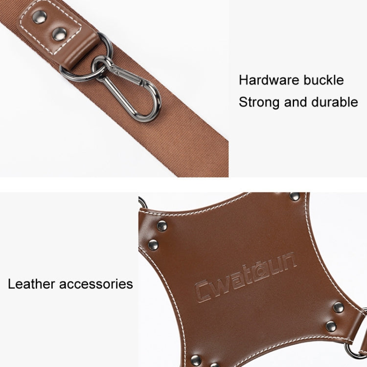 Cwatcun H90 Dual Camera Leather Strap Adjustable Multi-functional Convenient Camera Shoulder Strap