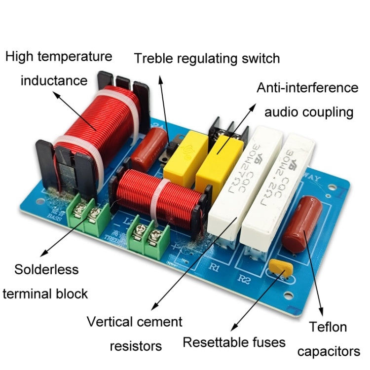 High And Low 2-Way Audio Crossover Stage Speaker Conversion Divider