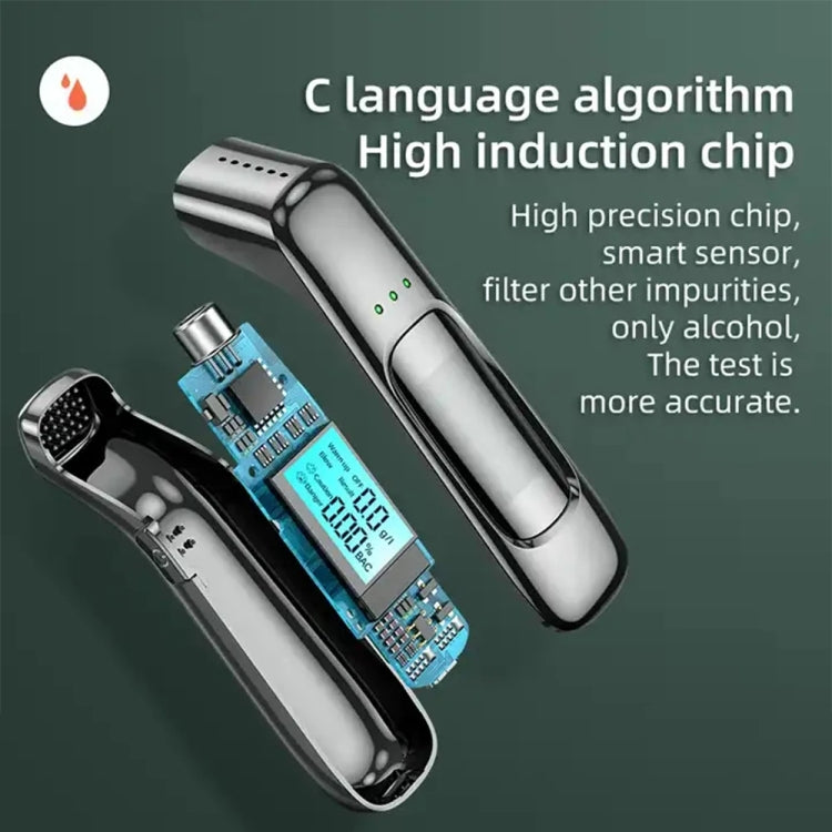 High-Precision Portable Alcohol Tester Rechargeable Breathalyzer With LCD Display
