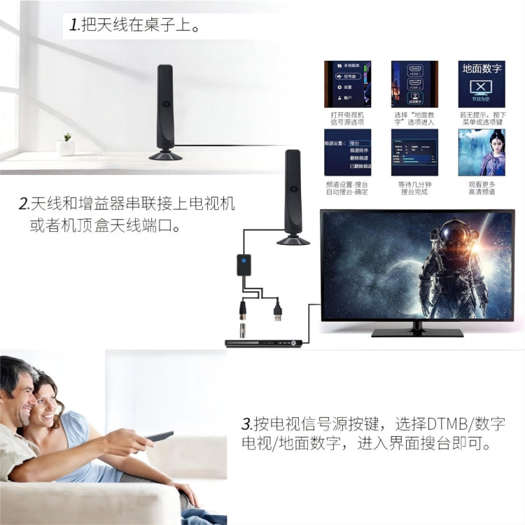 4K 1080P Indoor Digital TV Antenna For Local Channels 50 Miles Range With Amplifier Signal Booster