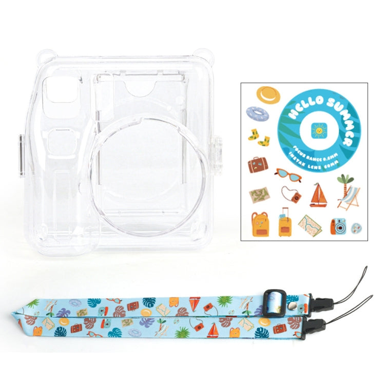 For Fujifilm instax mini SE Photo Bag Crystal Case Shoulder Strap Rope Sticker Set