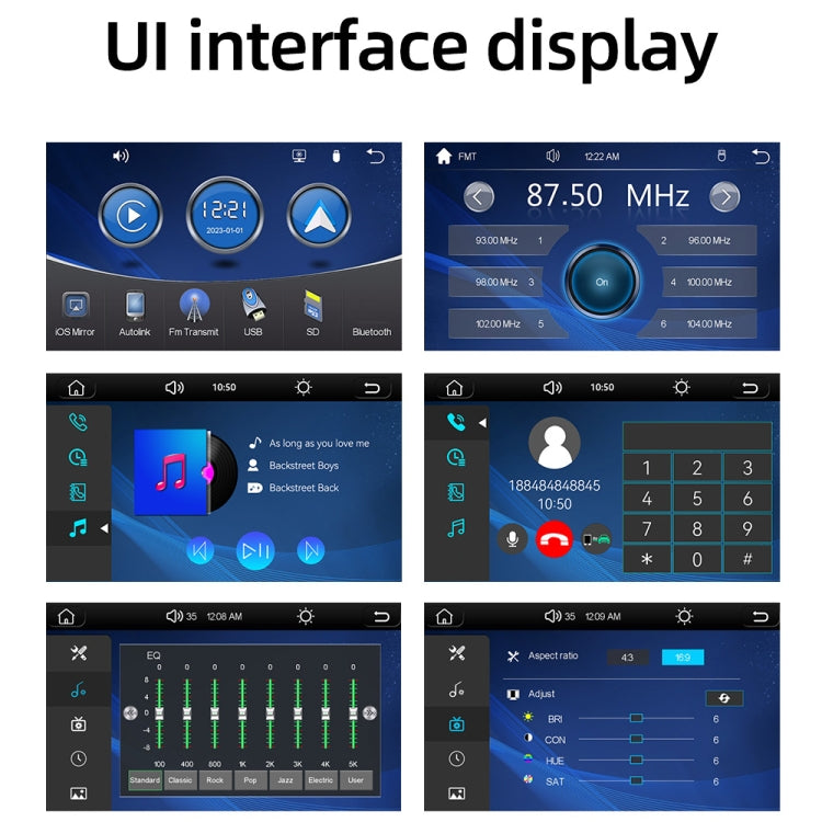 Car Universal Screen Stereo HD MP5 Player Reversing Monitor