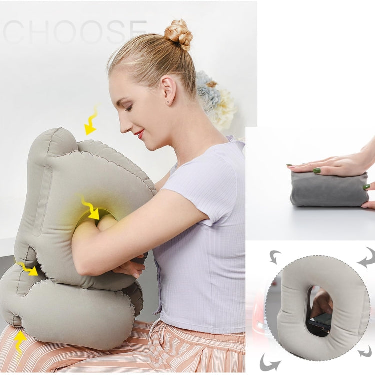 Portable Press Inflatable Pillow Lumbar Support Cusion Airplane Sleeping Pillow
