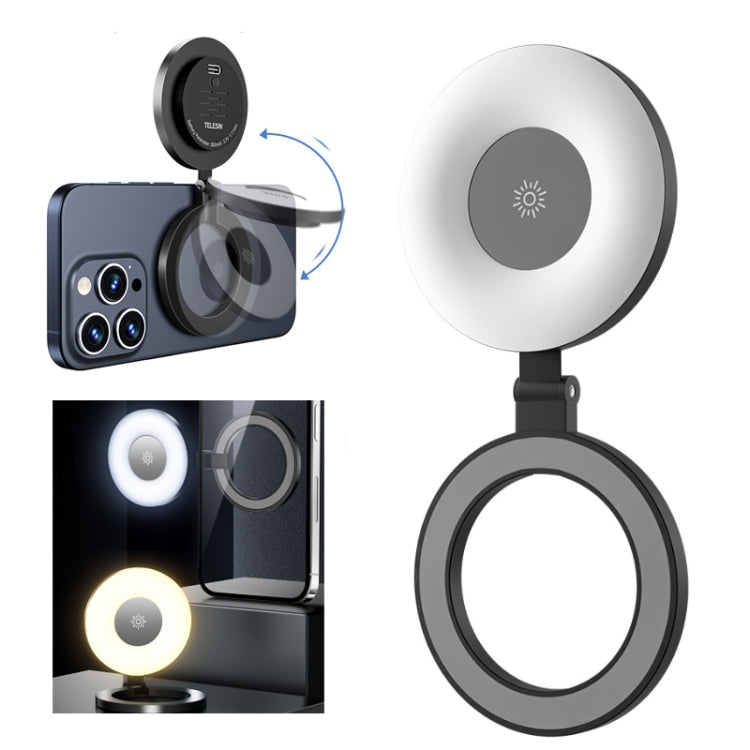 TELESIN Magnetic Selfie Light Rechargeable Foldable Fill Light For Mobile Phone