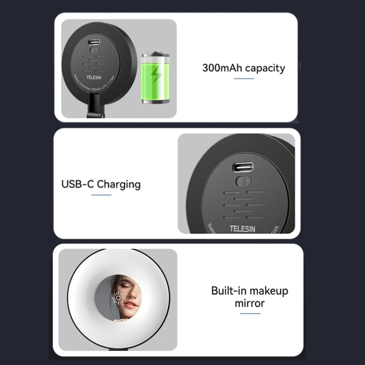 TELESIN Magnetic Selfie Light Rechargeable Foldable Fill Light For Mobile Phone