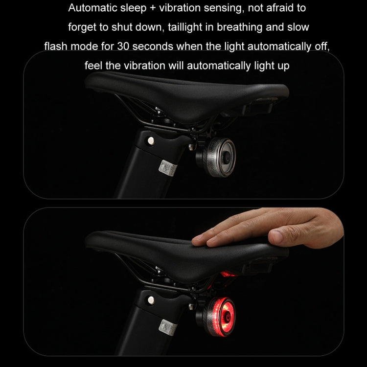 Round Bicycle Intelligent Induction Brake Taillight Night Riding Warning Light