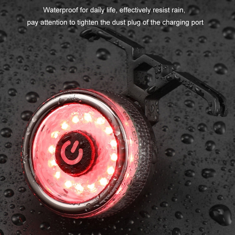 Round Bicycle Intelligent Induction Brake Taillight Night Riding Warning Light