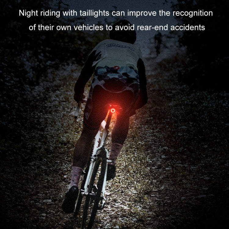 Round Bicycle Intelligent Induction Brake Taillight Night Riding Warning Light