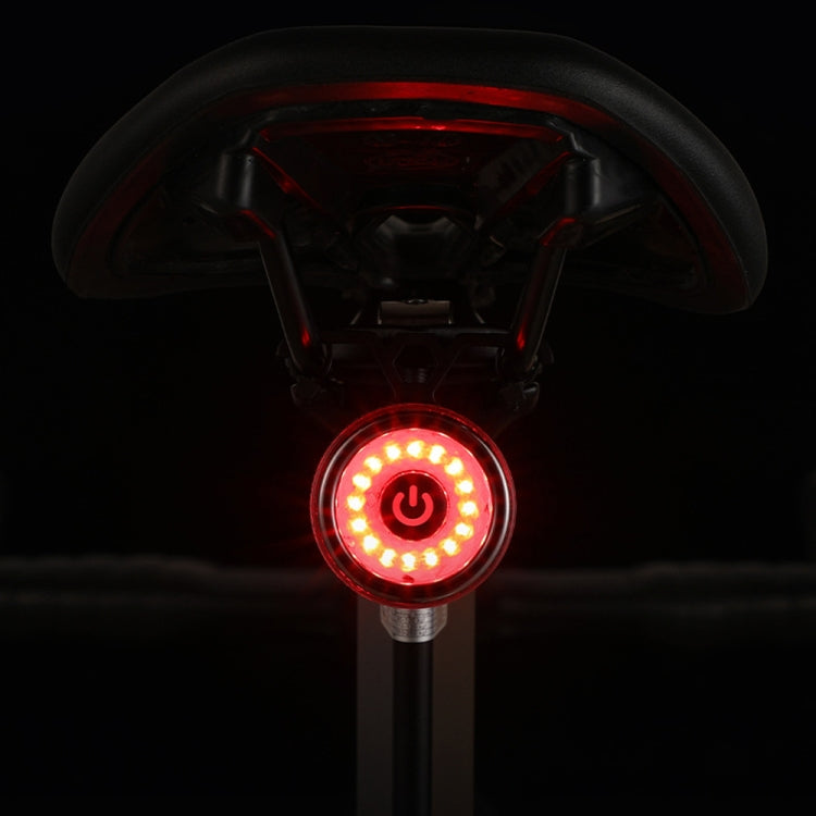 Round Bicycle Intelligent Induction Brake Taillight Night Riding Warning Light