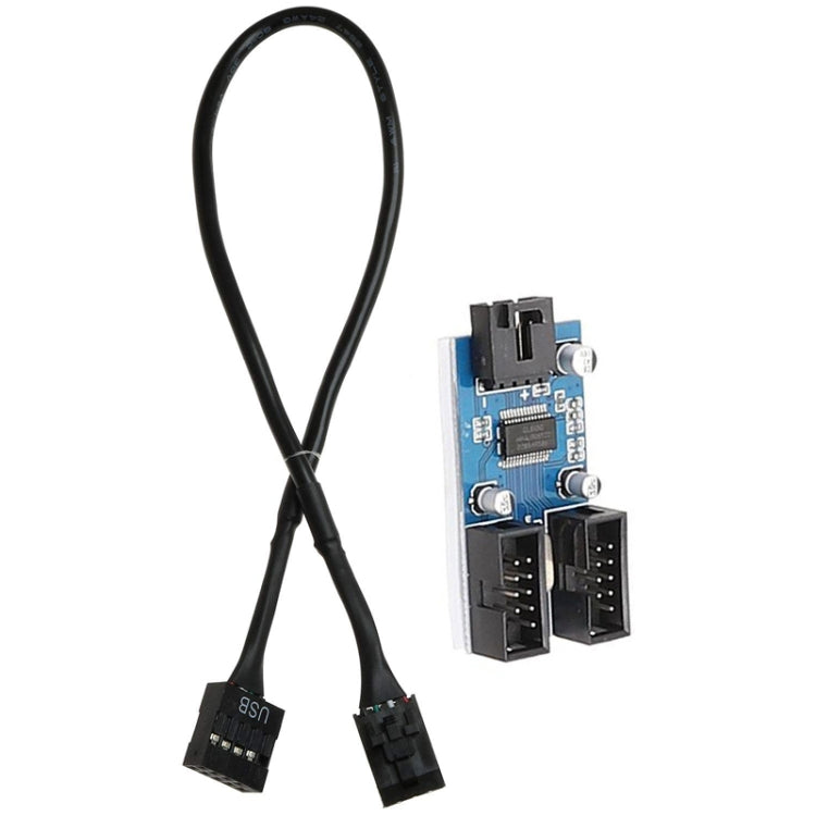 Motherboard 9Pin USB2.0 1 In 2 Extension Cable With Chip Support Multiple Interface For Shared Use